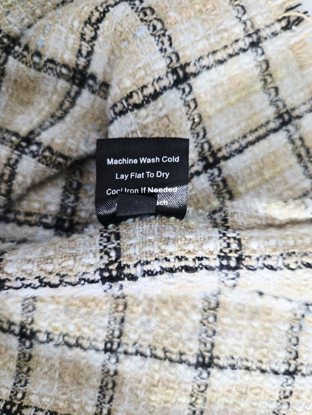 POL Corduroy Plaid Tweed Button Down Shirt Jacket Blue Medium - Picture 12 of 12